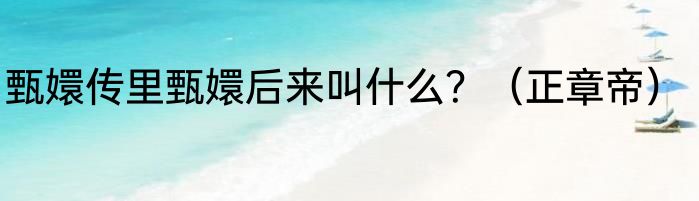 甄嬛传里甄嬛后来叫什么？（正章帝）