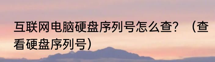 互联网电脑硬盘序列号怎么查？（查看硬盘序列号）