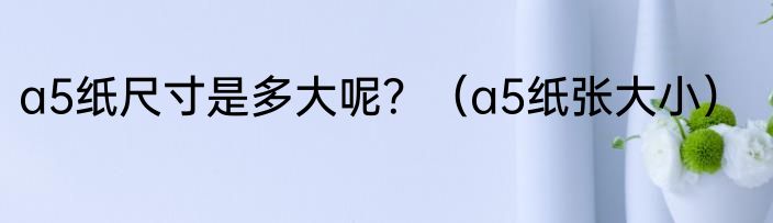 a5纸尺寸是多大呢？（a5纸张大小）