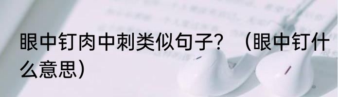 眼中钉肉中刺类似句子？（眼中钉什么意思）