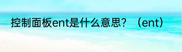 控制面板ent是什么意思？（ent）