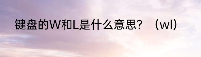 键盘的W和L是什么意思？（wl）