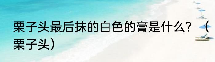 栗子头最后抹的白色的膏是什么？（栗子头）