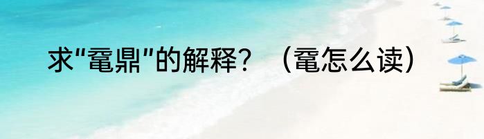 求“鼋鼎”的解释？（鼋怎么读）