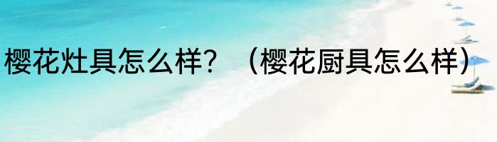 樱花灶具怎么样？（樱花厨具怎么样）