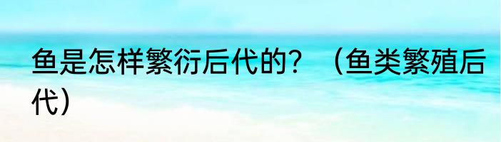 鱼是怎样繁衍后代的？（鱼类繁殖后代）