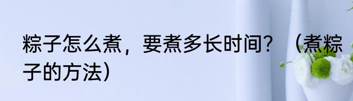 粽子怎么煮，要煮多长时间？（煮粽子的方法）