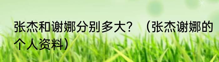 张杰和谢娜分别多大？（张杰谢娜的个人资料）