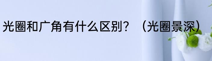 光圈和广角有什么区别？（光圈景深）