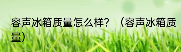 容声冰箱质量怎么样？（容声冰箱质量）