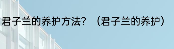 君子兰的养护方法？（君子兰的养护）