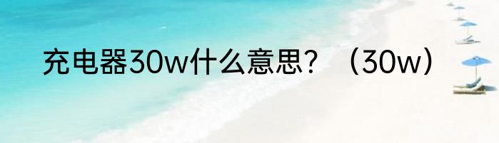充电器30w什么意思？（30w）