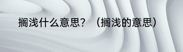 搁浅什么意思？（搁浅的意思）