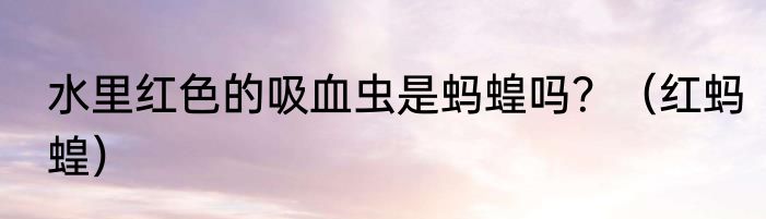 水里红色的吸血虫是蚂蝗吗？（红蚂蝗）