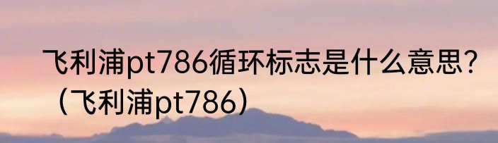 飞利浦pt786循环标志是什么意思？（飞利浦pt786）