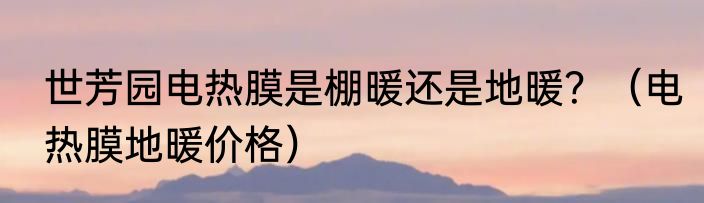 世芳园电热膜是棚暖还是地暖？（电热膜地暖价格）