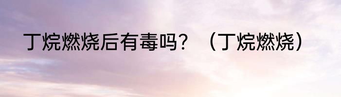 丁烷燃烧后有毒吗？（丁烷燃烧）