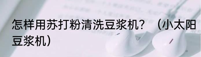 怎样用苏打粉清洗豆浆机？（小太阳豆浆机）