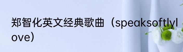 郑智化英文经典歌曲（speaksoftlylove）