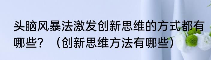 头脑风暴法激发创新思维的方式都有哪些？（创新思维方法有哪些）