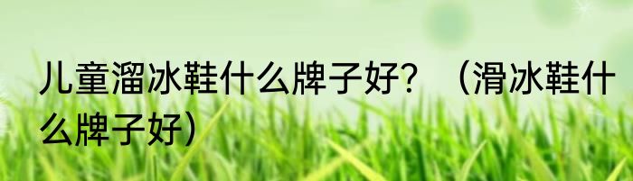 儿童溜冰鞋什么牌子好？（滑冰鞋什么牌子好）