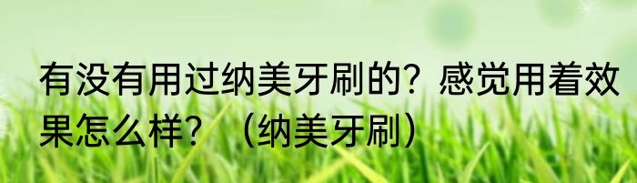 有没有用过纳美牙刷的？感觉用着效果怎么样？（纳美牙刷）