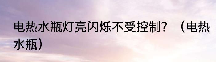 电热水瓶灯亮闪烁不受控制？（电热水瓶）