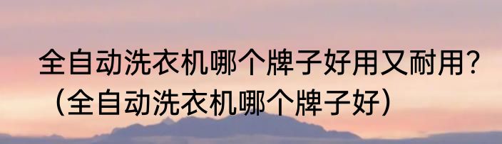全自动洗衣机哪个牌子好用又耐用？（全自动洗衣机哪个牌子好）