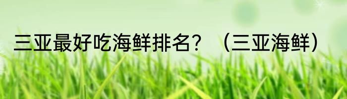 三亚最好吃海鲜排名？（三亚海鲜）
