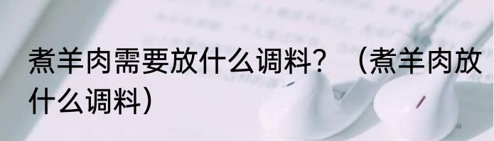 煮羊肉需要放什么调料？（煮羊肉放什么调料）