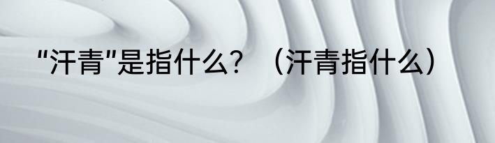 “汗青”是指什么？（汗青指什么）