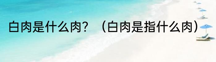 白肉是什么肉？（白肉是指什么肉）