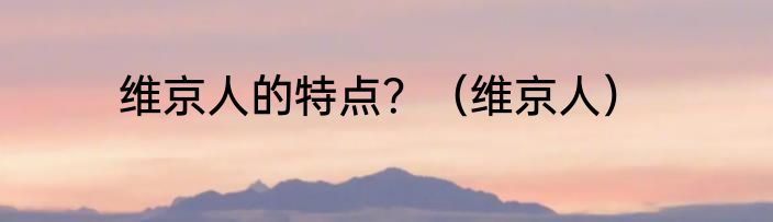 维京人的特点？（维京人）