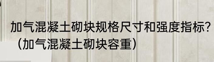 加气混凝土砌块规格尺寸和强度指标？（加气混凝土砌块容重）
