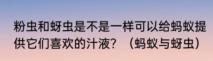 粉虫和蚜虫是不是一样可以给蚂蚁提供它们喜欢的汁液？（蚂蚁与蚜虫）