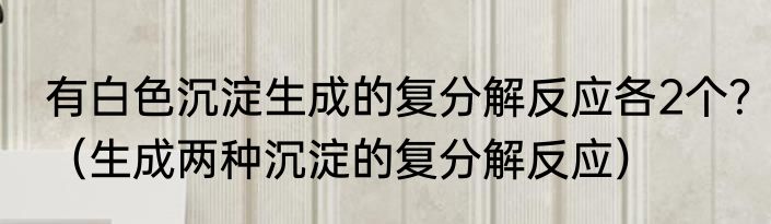 有白色沉淀生成的复分解反应各2个？（生成两种沉淀的复分解反应）