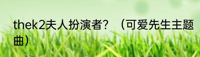 thek2夫人扮演者？（可爱先生主题曲）