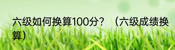 六级如何换算100分？（六级成绩换算）