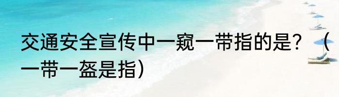 交通安全宣传中一窥一带指的是？（一带一盔是指）