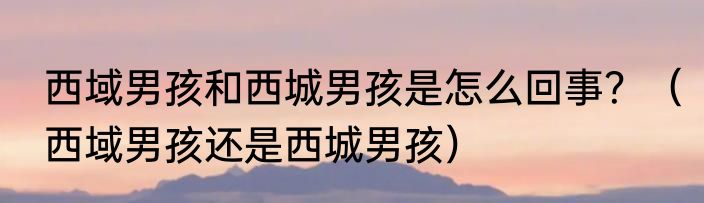 西域男孩和西城男孩是怎么回事？（西域男孩还是西城男孩）