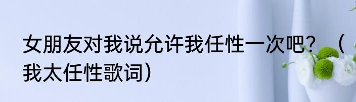 女朋友对我说允许我任性一次吧？（我太任性歌词）