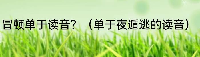 冒顿单于读音？（单于夜遁逃的读音）