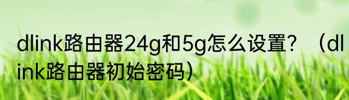 dlink路由器24g和5g怎么设置？（dlink路由器初始密码）