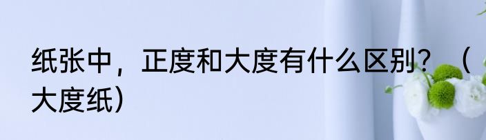 纸张中，正度和大度有什么区别？（大度纸）