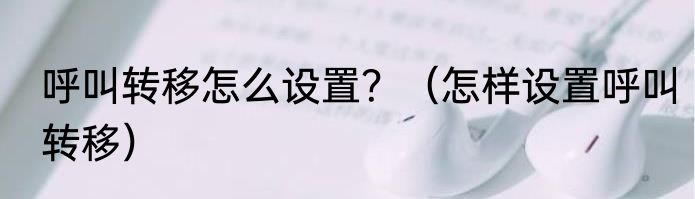 呼叫转移怎么设置？（怎样设置呼叫转移）