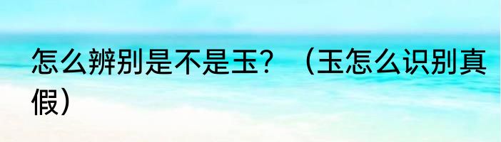 怎么辨别是不是玉？（玉怎么识别真假）