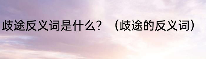 歧途反义词是什么？（歧途的反义词）