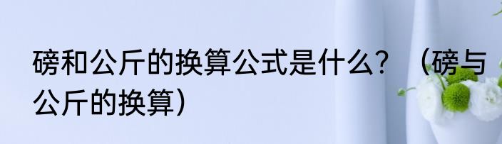 磅和公斤的换算公式是什么？（磅与公斤的换算）