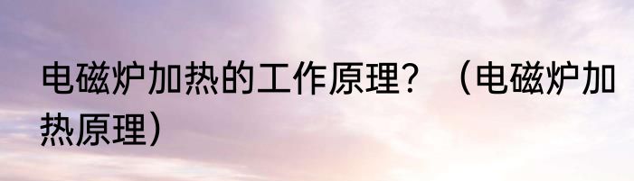电磁炉加热的工作原理？（电磁炉加热原理）