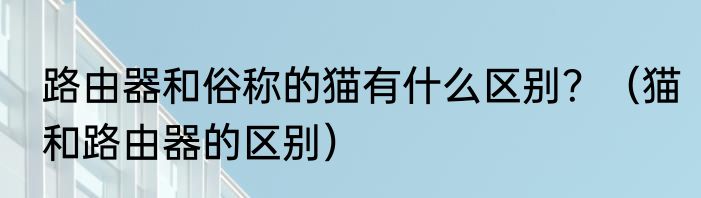 路由器和俗称的猫有什么区别？（猫和路由器的区别）